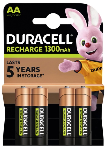 [413793] Pile rechargeable Duracell 4x AA 1300mAh Plus