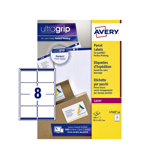 [817253] Etiket Avery L7165-40 99.1x67.7mm wit 320 etiketten