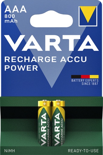 [413768] Pile rechargeable Varta 2x AAA 800mAh Ready-To-Use
