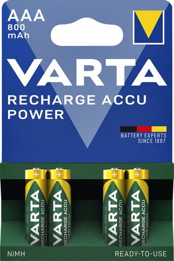 [413762] Pile rechargeable Varta 4x AAA 800mAh Ready To Use
