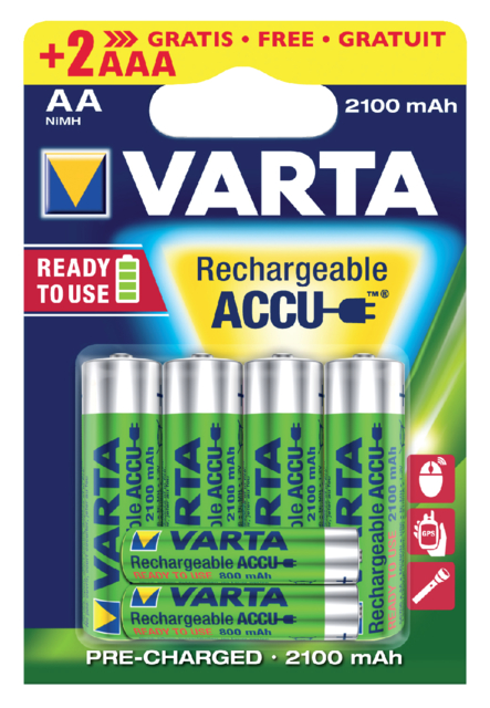 Pile rechargeable Varta Ready To Use 4x AA 2100mAh