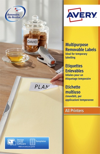 [817511] Etiket Avery L6025REV-25 63.5x46.6mm wit 450 etiketten