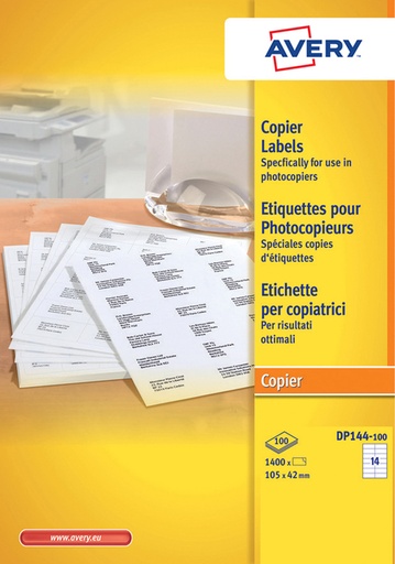 [817127] Etiquette Avery DP144-100 105x42mm 1400 pièces