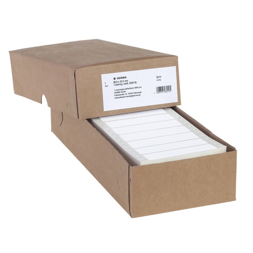 [817311] Etiket HERMA 8210 88.9x23Mm 1-baans wit 6000 stuks