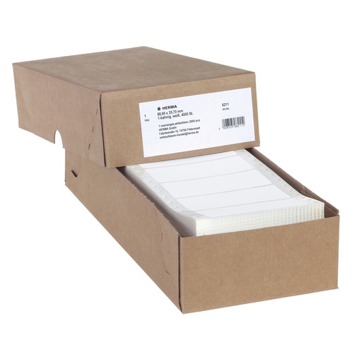 [817312] Etiquette HERMA 8211 88,9x35,7mm 1 rangée blanc 4000 pièces
