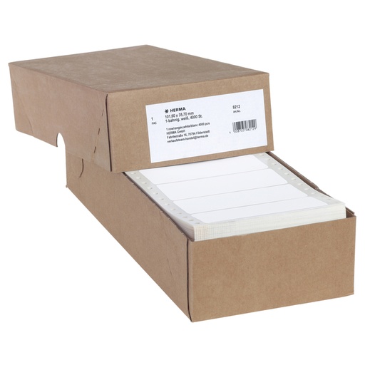 [817315] Etiket HERMA 8212 101.6x35.7mm 1-baans wit 4000stuks