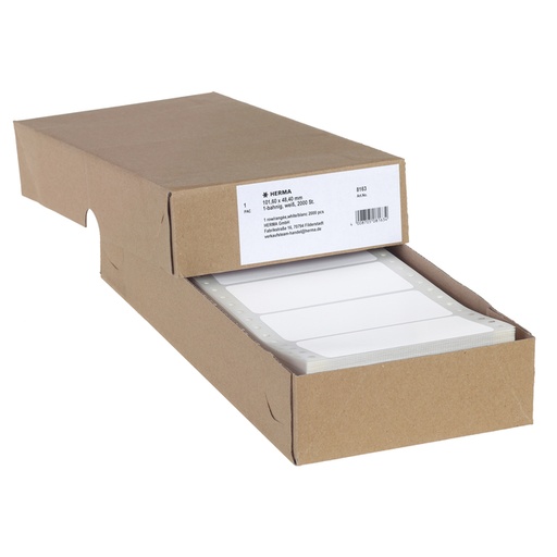 [817303] Etiket HERMA 8163 101.6x48.4mm 1-baans wit 2000 stuks