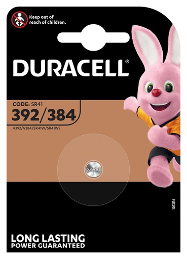 [413633] Batterij Duracell knoopcel 1x392/384 alkaline Ø7,9mm 1,5V-45mAh