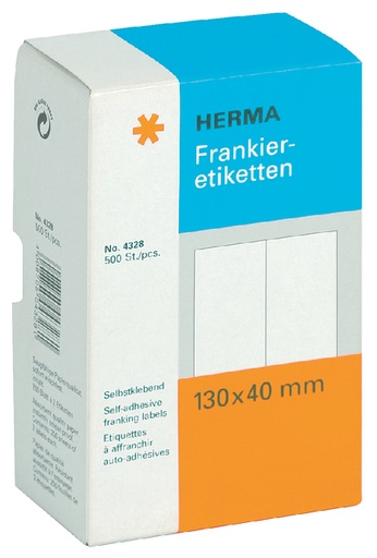 [817401] Etiquette affranchissement HERMA 4328 double 130x40mm 500 pièces