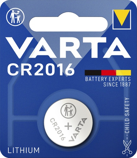 [413775] Pile bouton Varta CR2016 lithium blister 1 pièce