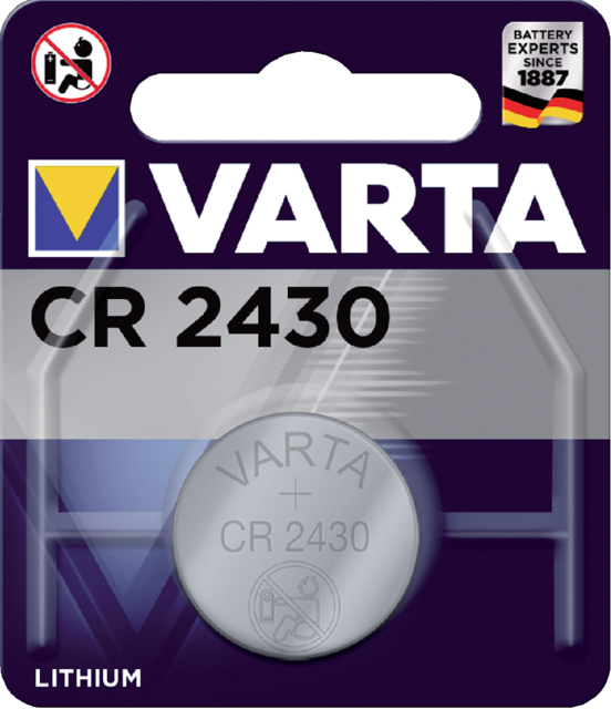 Pile bouton Varta CR2430 lithium blister1 pièce