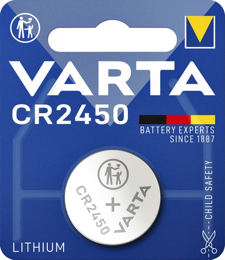 [413770] Batterij Varta knoopcel CR2450 lithium blister à 1stuk