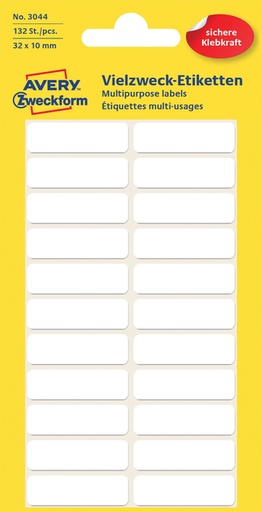 [811115] Etiquette Avery Zweckform 3044 32x10mm blanc 132 étiquettes