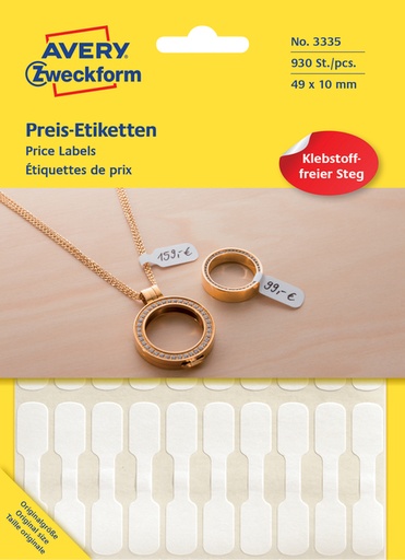 [817546] Etiquette Avery Zweckform 3335 49x10mm blanc 924 pièces