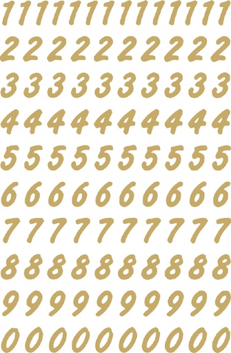 [818174] Etiquette HERMA 4151 chiffres 0-9 doré/transparent 8mm 200 pcs