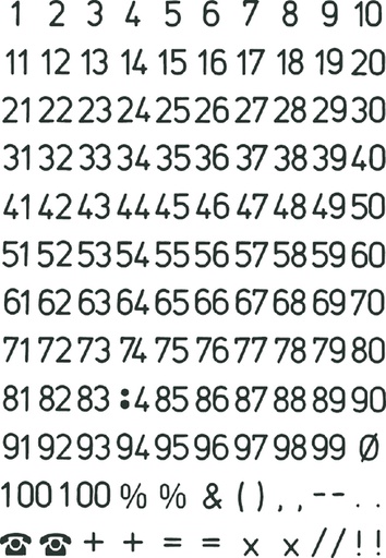 [818060] Etiquette HERMA 4155 chiffres 0-9 noir/transp 5mm