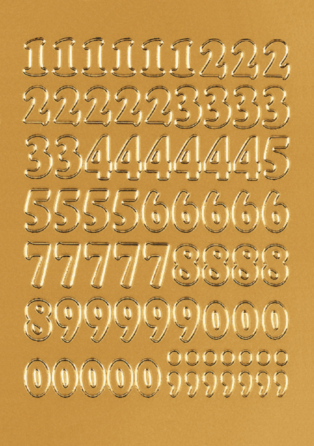Etiquette HERMA 4184 chiffres 0-9 dorés 12mm