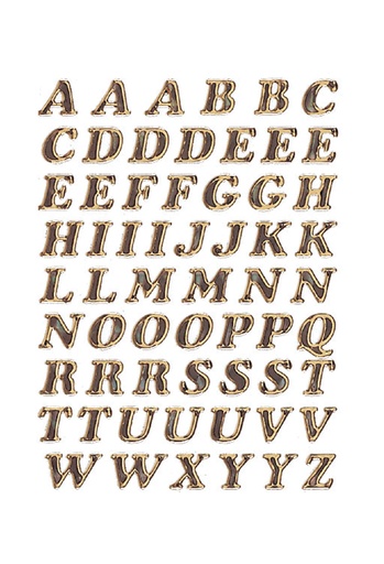 [818181] Etiket HERMA 4192 8mm letters A-Z goudfolie 61 stuks