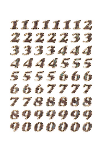 [818182] Etiket HERMA 4193 8mm getallen 0-9 goudfolie 64stuks
