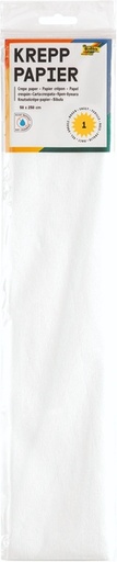 [141850] Papier crépon Folia 250x50cm 10 feuilles n° 100 blanc
