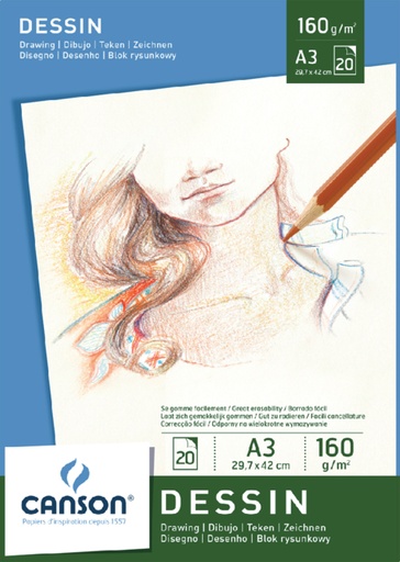 [746253] Bloc à dessin Canson Graduate A3 160g 30 feuilles