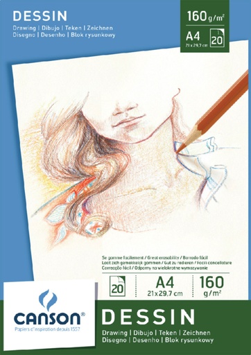 [746254] Bloc à dessin Canson Graduate A4 160g 30 feuilles