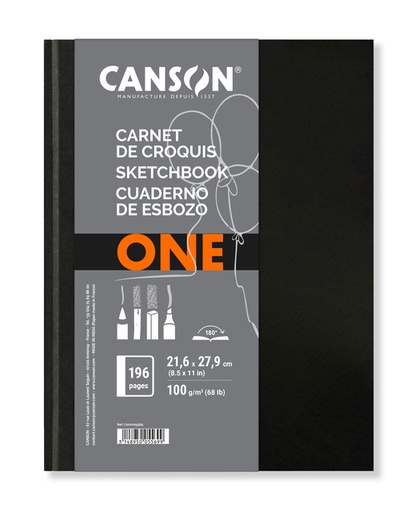 [746332] Schetsboek Canson Art Book One hardcover 98vel 100gr 216x279mm wit