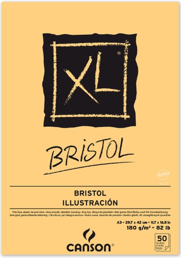 [746282] Bloc à dessin Canson XL Bristol A3 180g 50 feuilles
