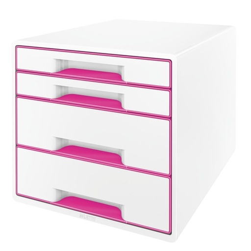 [502993] Module tiroirs Leitz WOW 4 tiroirs blanc/rose