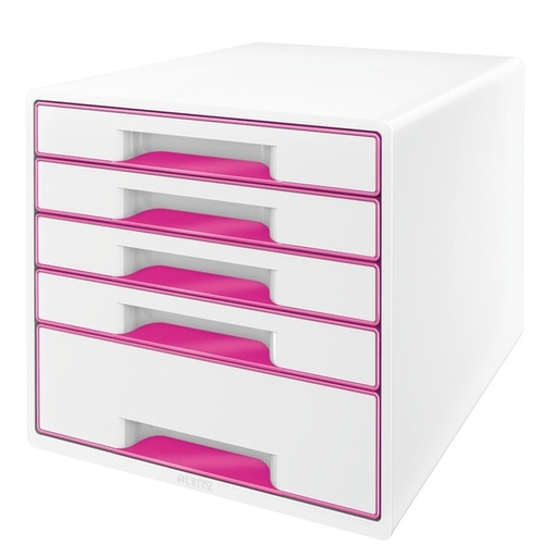 [503003] Module tiroirs Leitz WOW 5 tiroirs blanc/rose