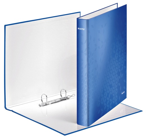 [502870] Classeur Leitz WOW A4 maxi 2 anneaux méc-D 25mm bleu