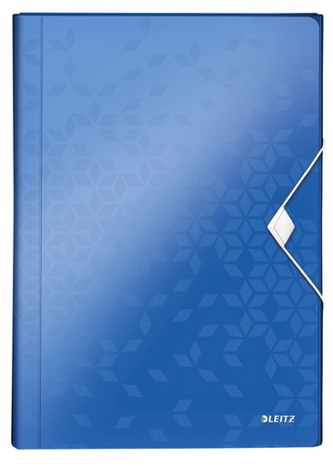 [502918] Trieur Leitz WOW pour A4 6 compartiments PP bleu