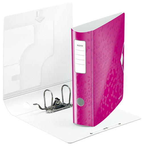 [502472] Classeur à levier Leitz WOW Active 180° A4 80mm PP rose