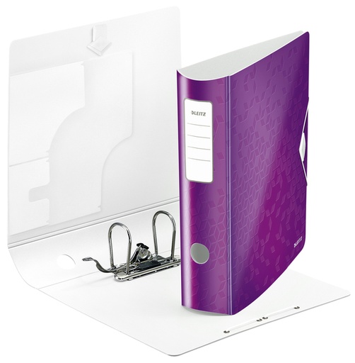 [502476] Classeur à levier Leitz WOW Active 180° A4 80mm PP violet