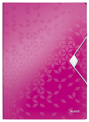 [502895] Elastomap Leitz WOW A4 3 kleppen PP roze