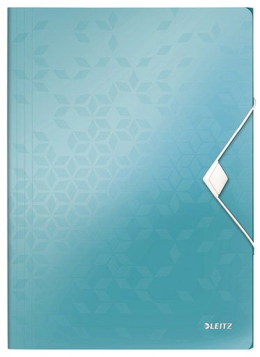 [502898] Elastomap Leitz WOW A4 3 kleppen PP ijsblauw