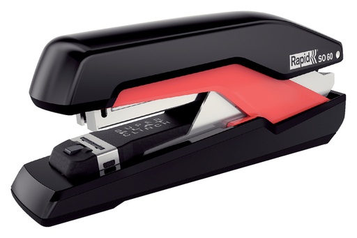 [300034] Agrafeuse Rapid Supreme SO60 pleine bande 60 feuilles noir/rouge