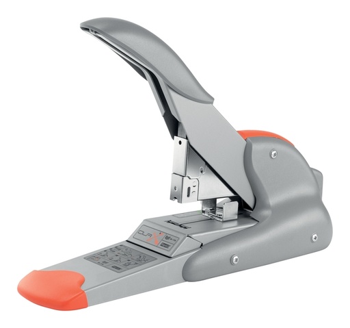 [302421] Agrafeuse Rapid Supreme Duax Heavy Duty 170 feuilles argent/orange