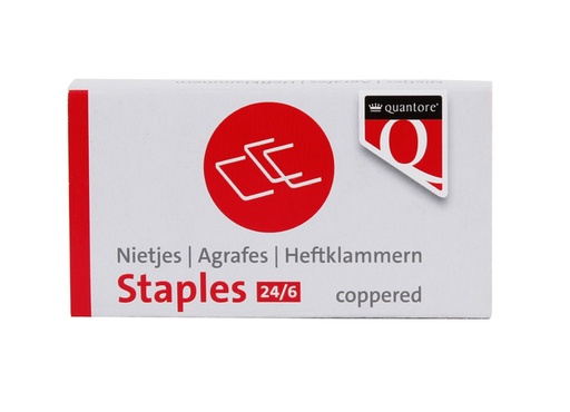 [300600] Agrafes Quantore 24/6 cuivré 1000 pièces