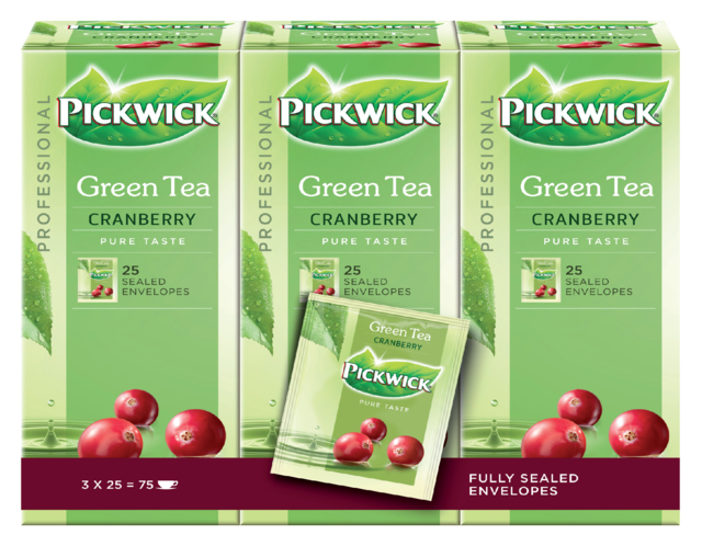 Thé Pickwick vert cranberry 25x 1,5g