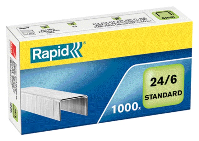 Agrafes Rapid 24/6 galvanisé standard 1000 pcs