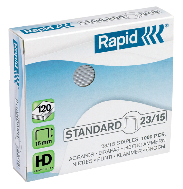 Agrafes Rapid 23/15 galvanisé standard 1000 pcs