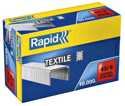 [306218] Agrafes Rapid 43/6 textile galvanisé strong 10.000 pièces
