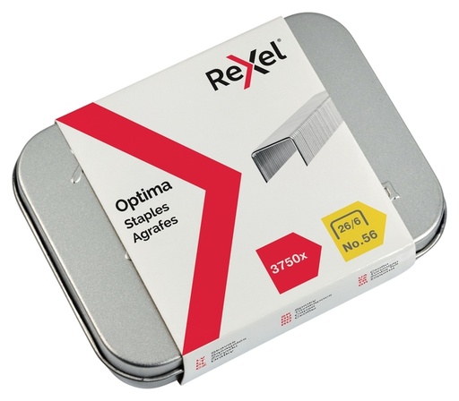 [306022] Agrafes Rexel Optima n°56 26/6 galvanisé 3750 pièces