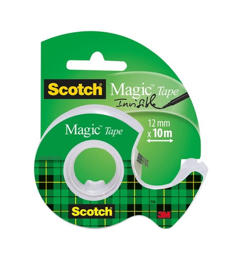[801120] Ruban adhésif Scotch Magic 810 10mx12mm invisible + dévidoir