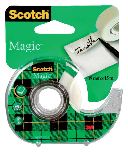 Plakband Scotch Magic 810 19mmx15m onzichtbaar + afroller