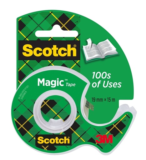 [801155] Ruban adhésif Scotch Magic 810 15mx19mm invisible + dévidoir