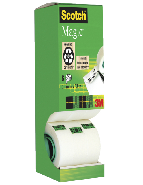 Plakband Scotch Magic 810 19mmx33m onzichtbaar mat 7+1 gratis