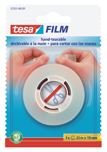 Ruban adhésif tesafilm® 25mx19mm déchirable main transparent