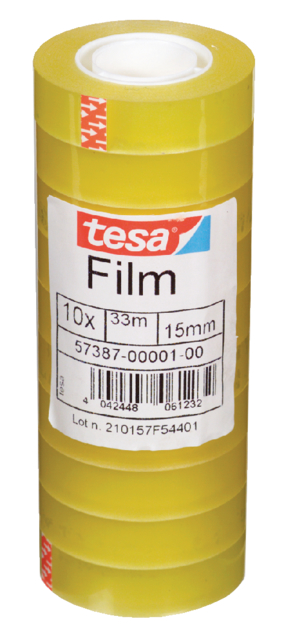 Ruban adhésif tesafilm® Standard 33mx15mm transparent 10 rouleaux